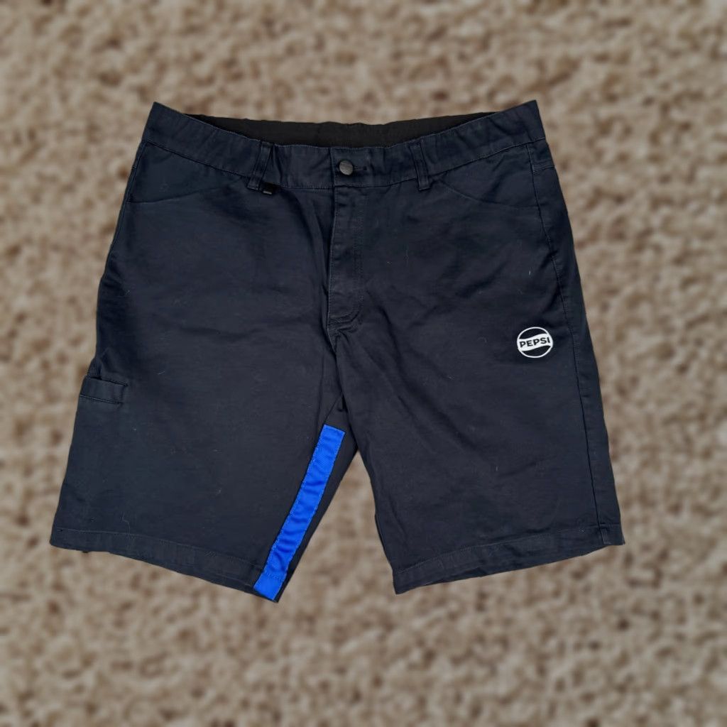 Vintage Pepsi PM-SHORT Cotton Blend Uniform Shorts Adult 38 Black Blue Pockets Men Work 10" Size US 38 / EU 54 - 1 Thumbnail
