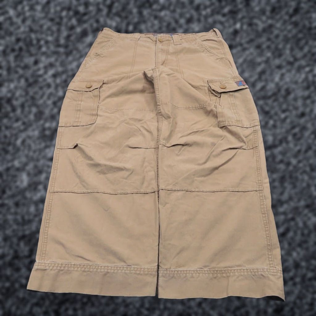 Vintage VINTAGE Wonderwall Cargo Pants Mens 35 Baggy Military Raver Skater Paratrooper Surfer Y2K 36x30 Beige Cotton Wide-Leg Mens Pants Size US 35 - 1 Thumbnail