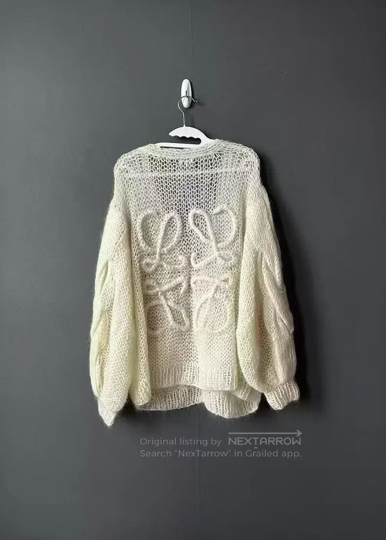 Loewe Loewe Cream White Mohair Cardigan Size S / US 4 / IT 40 - 2 Thumbnail