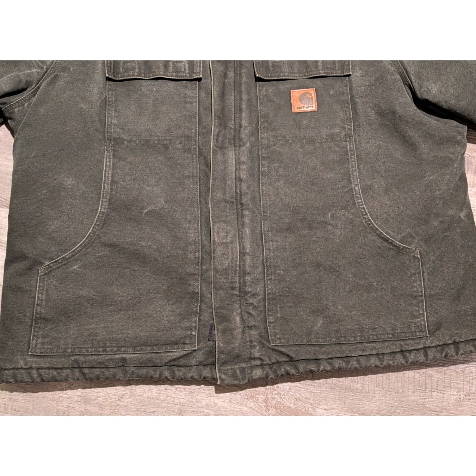 Carhartt Carhartt Jacket Men’s 2XL Moss Green Distressed Quilt Lined Coat C26 MOS Work Jacket 2XL Mens Green Moss US Made N/A Size US XXL / EU 58 / 5 - 5 Thumbnail