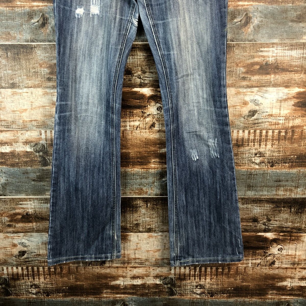 Japanese Brand Lady Blue Jeans blue Distressed Denim Pants #A2442 Size 29" - 6 Thumbnail