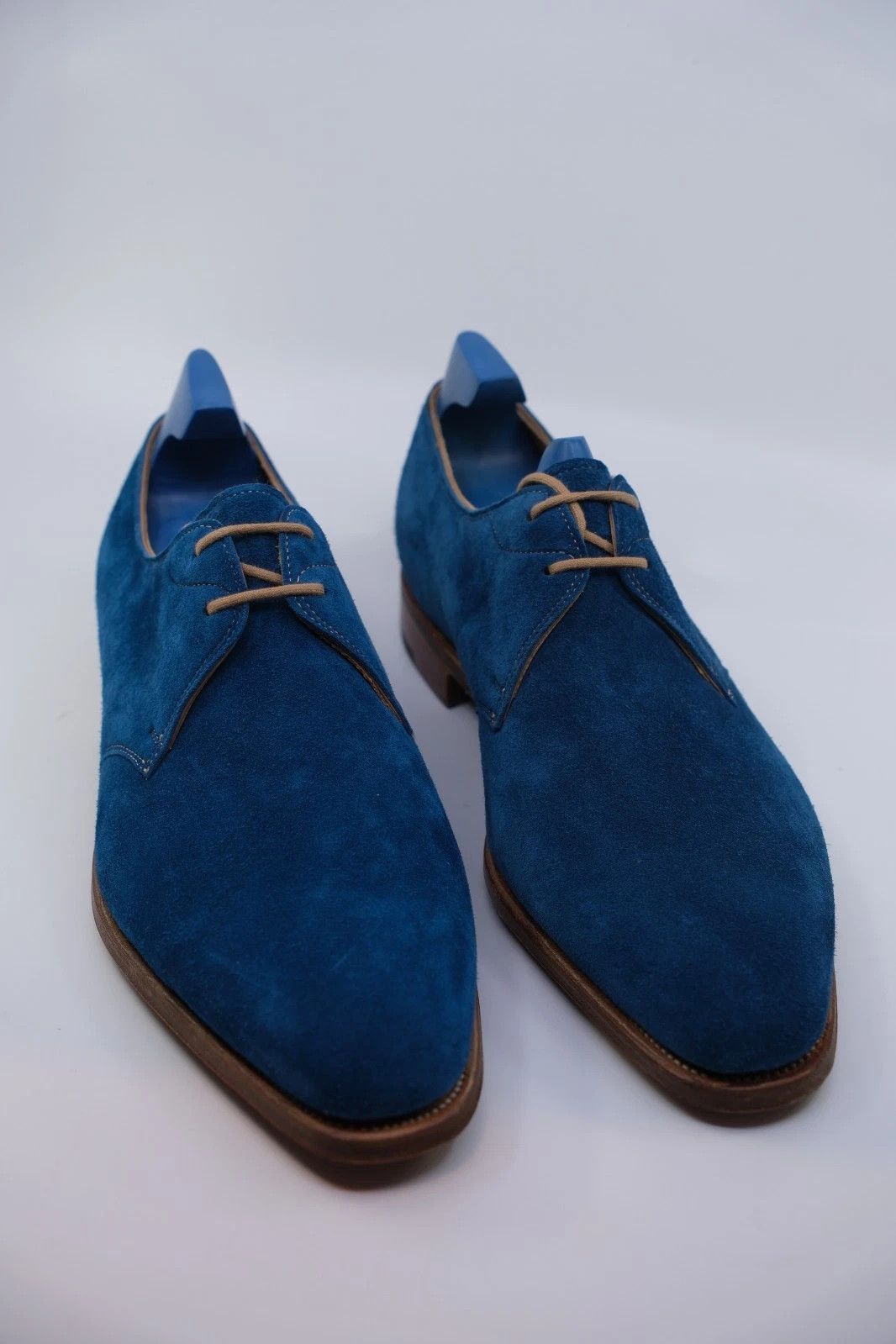John Lobb New John Lobb Willoughby Suede Blue Derby EU 41 UK 7 / US 8 Size US 8 / EU 41 - 2 Thumbnail