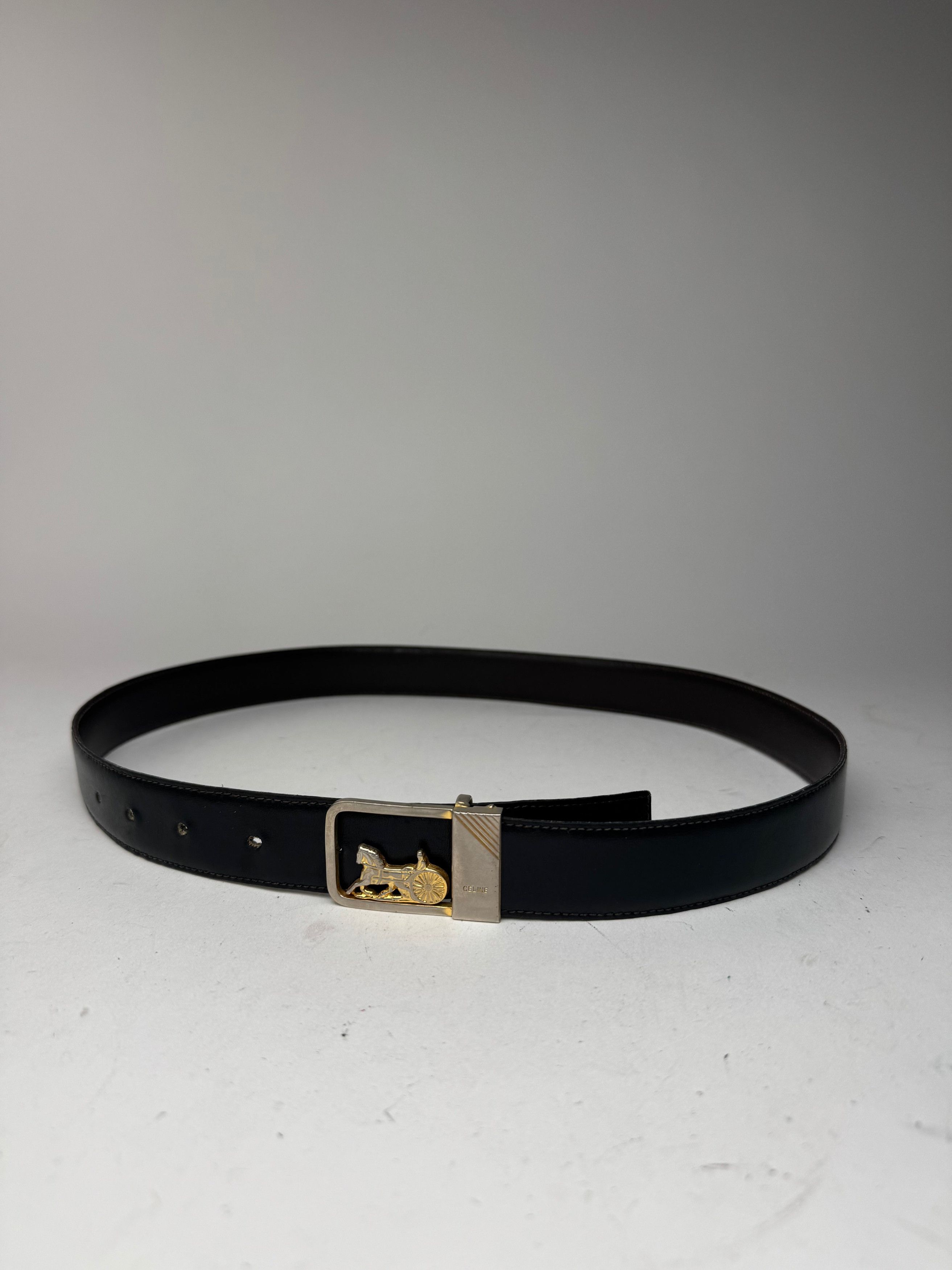 Vintage Paris leather belt black