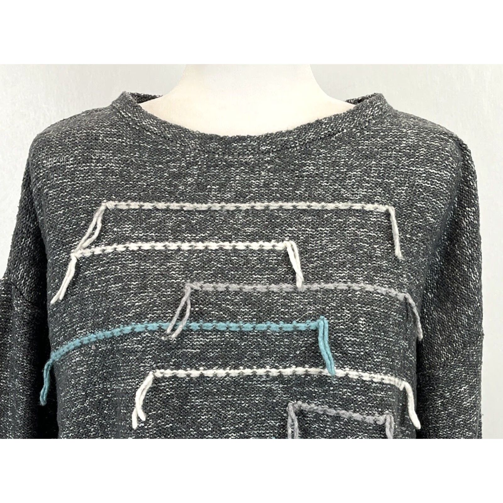 J. Jill J. Jill Yarn Knit Sweater Sz Medium Purejill Gray Crew Neck Tunic Casual Size M / US 6-8 / IT 42-44 - 5 Thumbnail