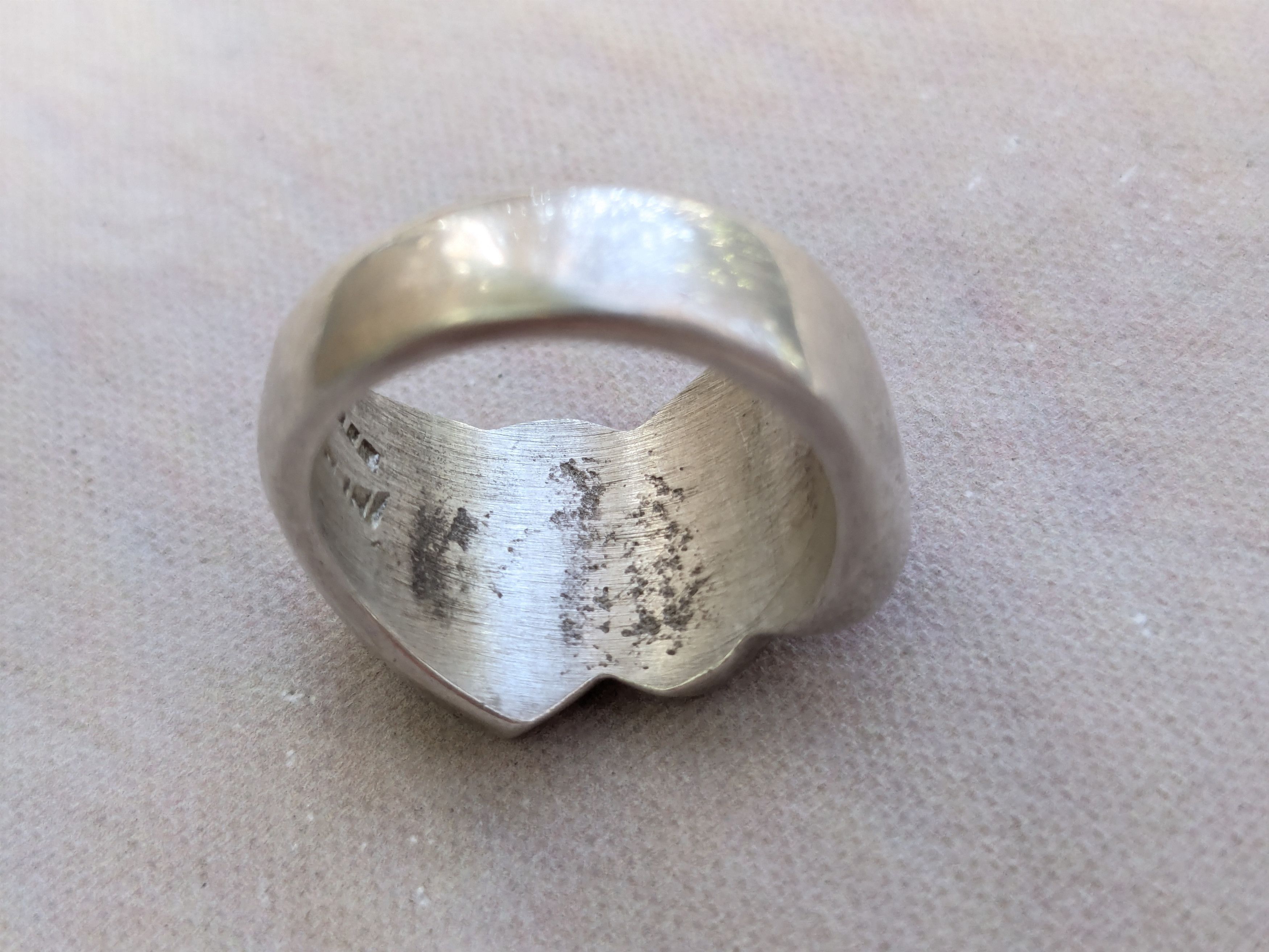 Jewelry Vintage Sterling Silver Ring Hearts 7.75 Taxco Mexico Size ONE SIZE - 8 Thumbnail