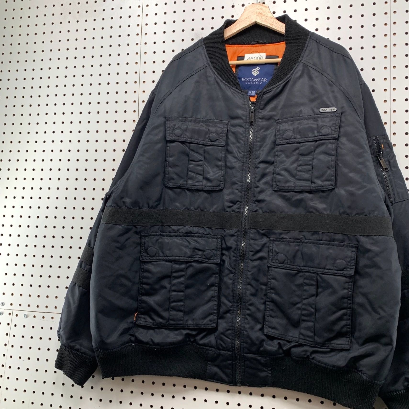 Rocawear VINTAGE Rocawear Bomber Jacket Mens 3XL Black Oranger Liner Utility Pocket Nike Size US XXL / EU 58 / 5 - 5 Thumbnail