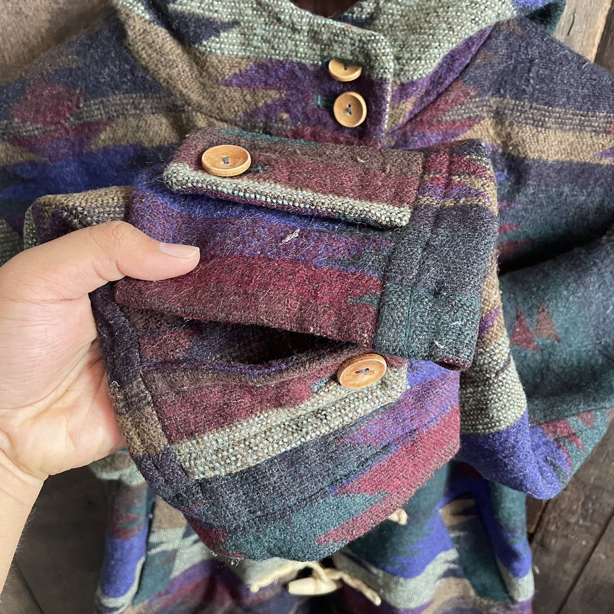 Vintage La Vie En Rose Novajo Wool Duffle Jacket Size US M / EU 48-50 / 2 - 5 Thumbnail