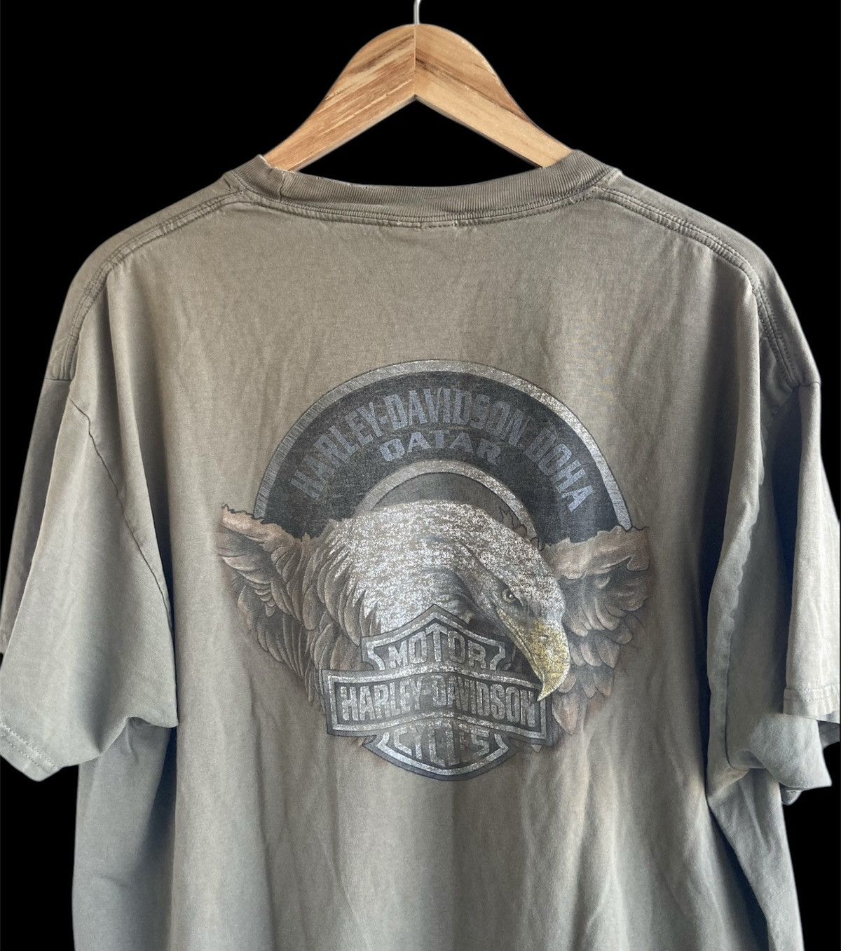 Vintage Harley Davidson Motorcycles Tee Doha Oatar Distressed VTG Size US XL / EU 56 / 4 - 4 Thumbnail