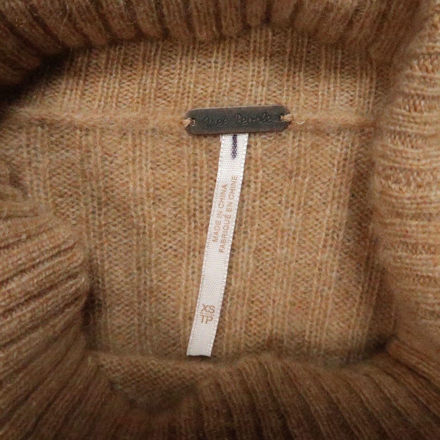 Free People Free People Sweater Womens XS Brown 100% Cashmere Turtleneck Size XS / US 0-2 / IT 36-38 - 3 Thumbnail