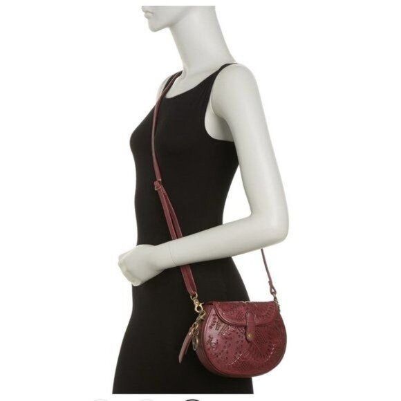 Frye Frye Womens Brick Red Perforated Leather Fold Over Crossbody Size ONE SIZE - 2 Thumbnail