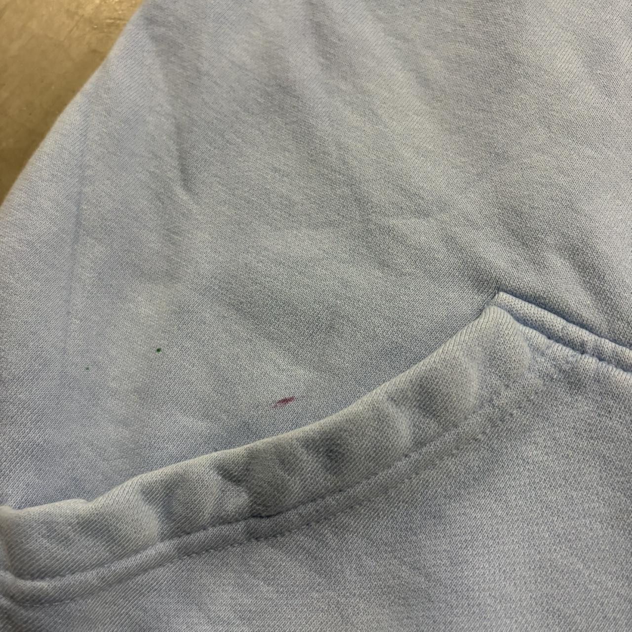 Anchor Blue Crazy Vintage Y2K/2000s Blank Blue Anchor Blue Zipup Hoodie with Staining! Size US L / EU 52-54 / 3 - 5 Thumbnail