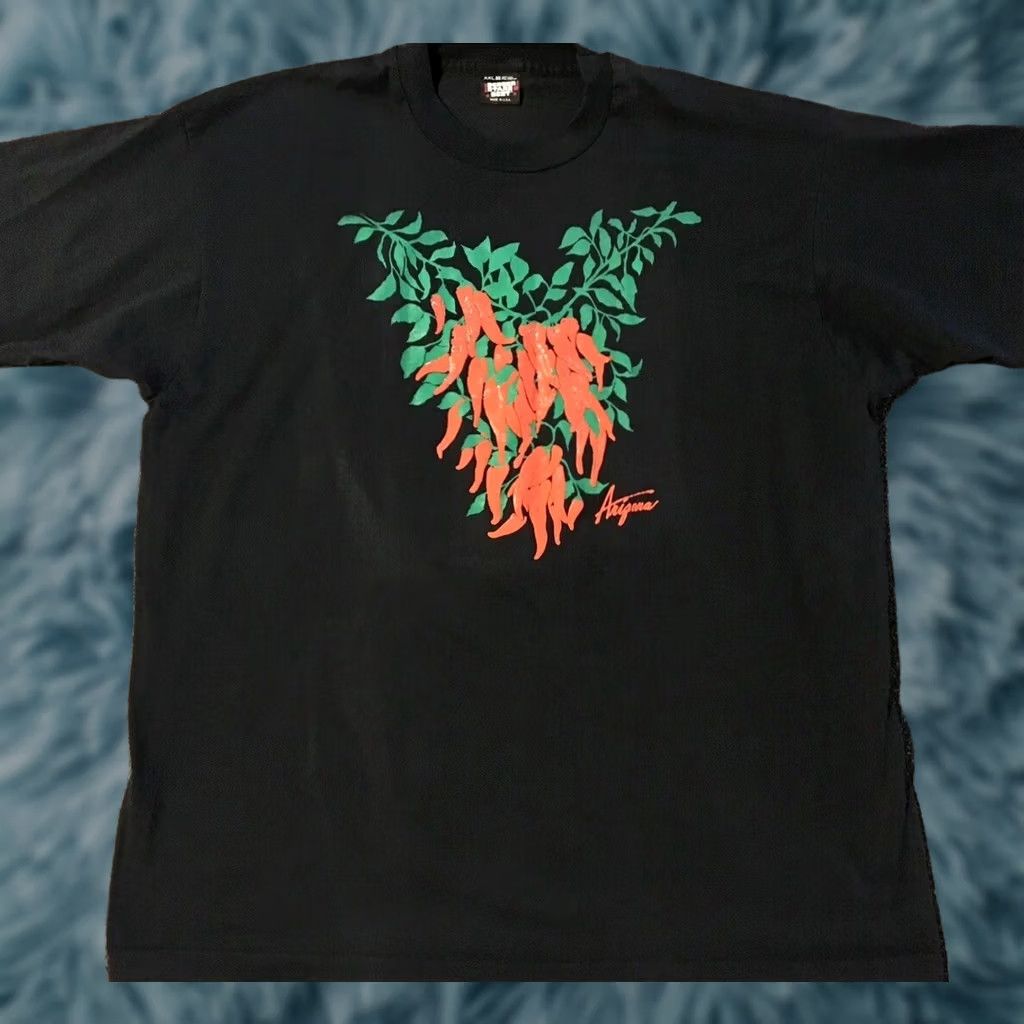 Vintage VINTAGE Arizona Chili Pepper Shirt 2XL Black USA Screen Stars Short Sleeve Single Stitch Retro 90s Mens Sun/Graphic Size US XXL / EU 58 / 5 - 1 Thumbnail