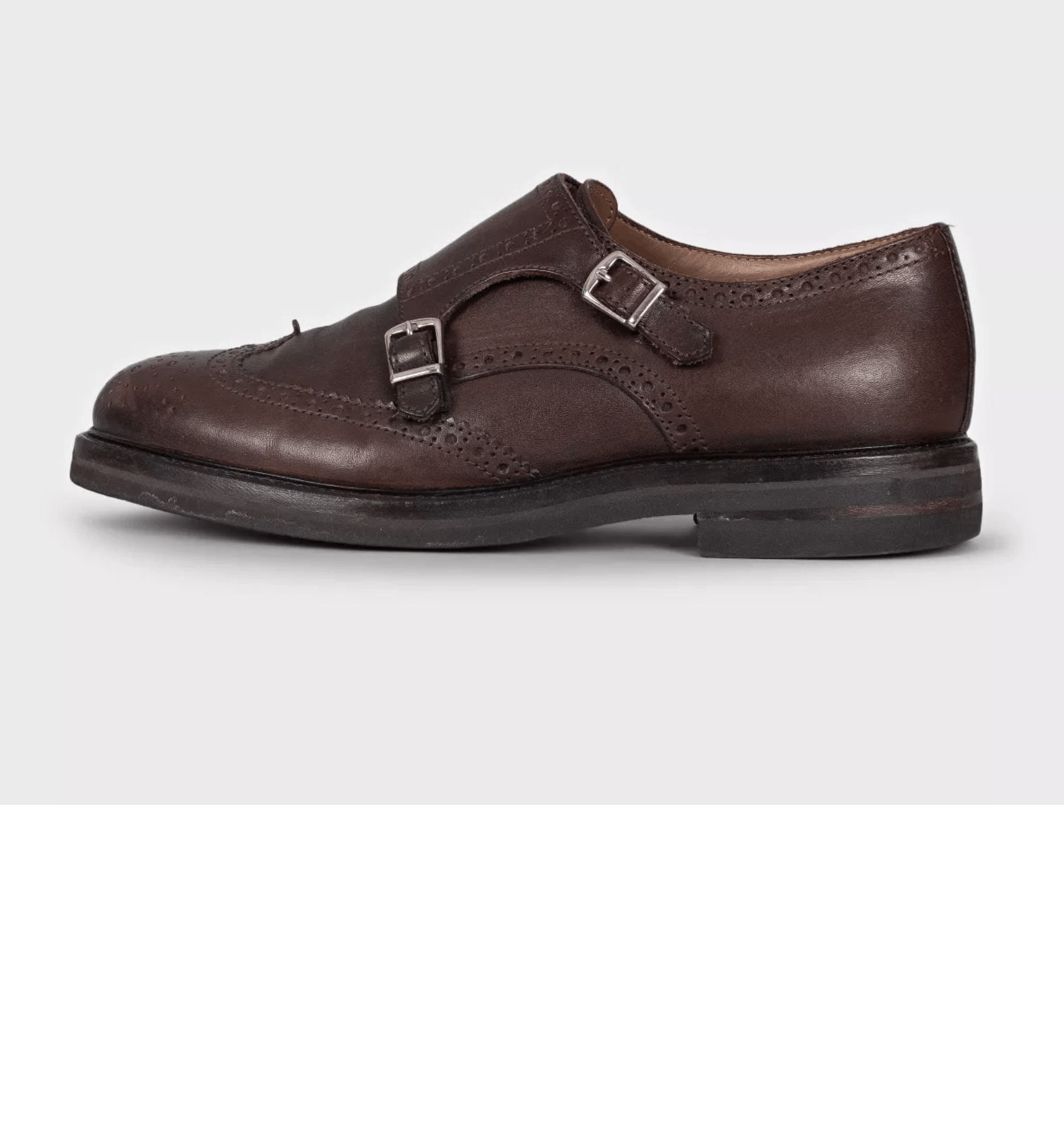 Brunello Cucinelli Brunello Cucinelli Men's Brown Leather Monk Strap Shoes Size US 9 / EU 42 - 1 Thumbnail