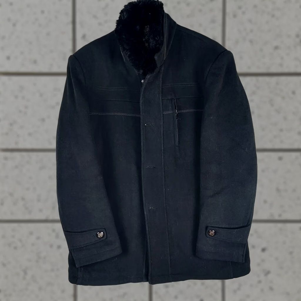 Vintage Sulandy Men’s Jacket Wool Black Quilted Faux Fur Collar Paisley Lining XXL Jacket Size US XXL / EU 58 / 5 - 1 Thumbnail