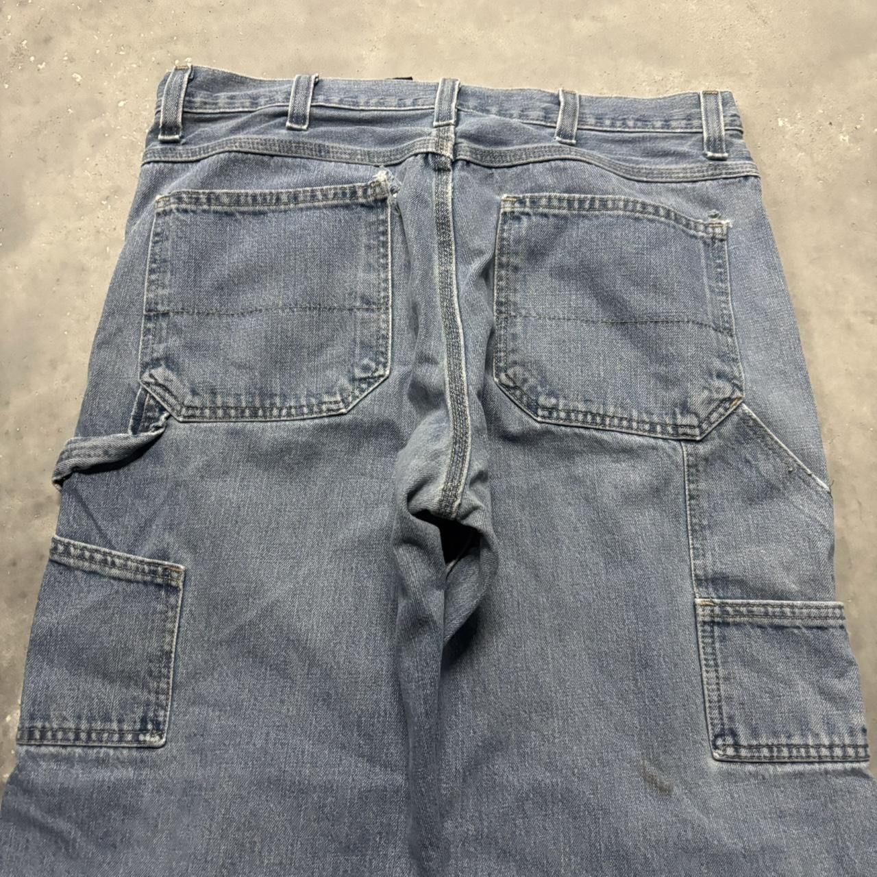 Japanese Brand × Vintage Crazy Vintage Y2K/2000s Baggy Light Wash Carpenter Skater Denim Jeans! Size US 34 / EU 50 - 7 Thumbnail
