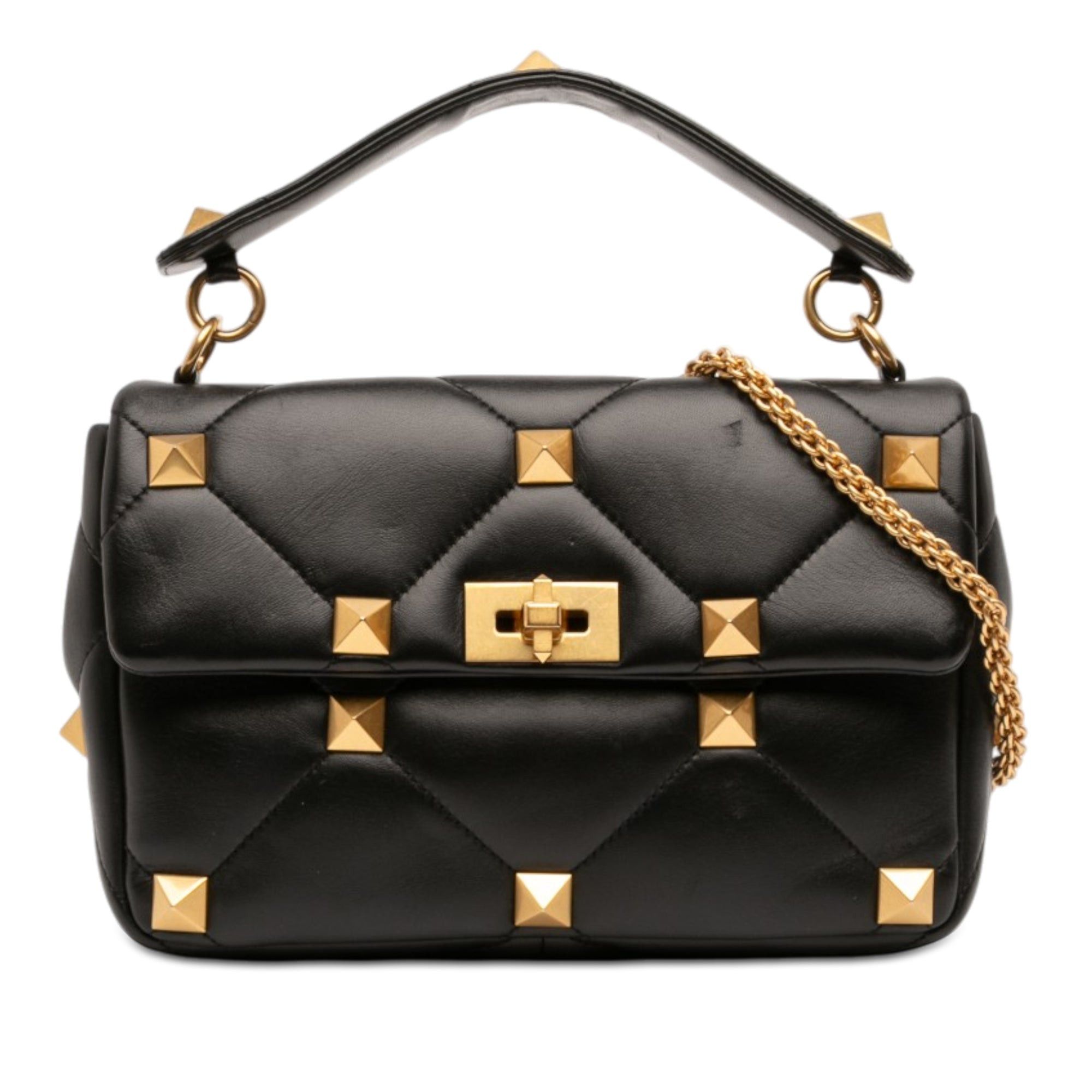 Valentino Large Nappa Roman Stud Satchel Size ONE SIZE - 1 Thumbnail
