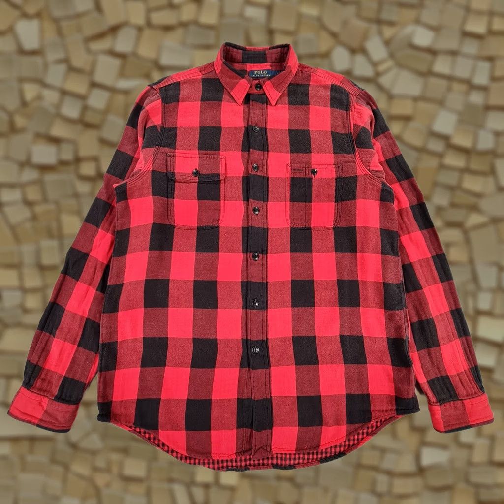 Polo Ralph Lauren Polo Ralph Lauren Mens Shirt Red Lar Tartan Plaid Buffalo Overshirt Flannel Size US L / EU 52-54 / 3 - 1 Thumbnail