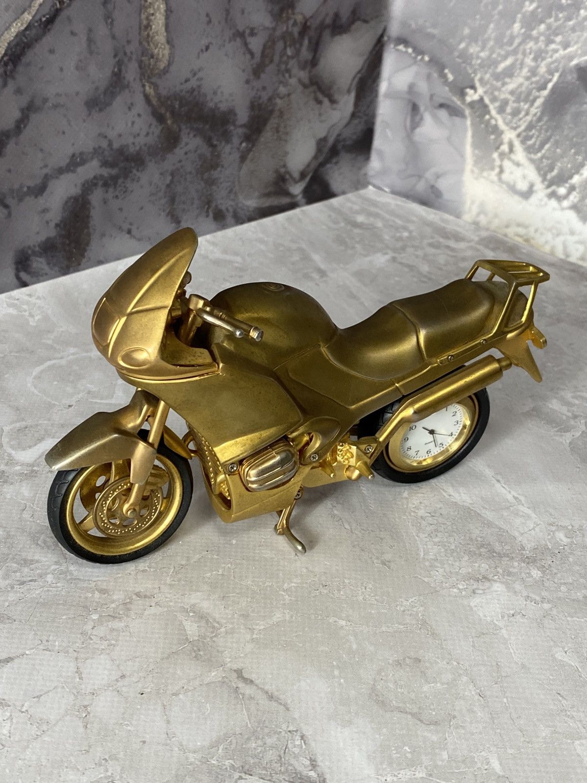 Japanese Brand Gold Motorcycle Desk Watch Vintage Collectible Quartz Clock Size ONE SIZE - 3 Thumbnail