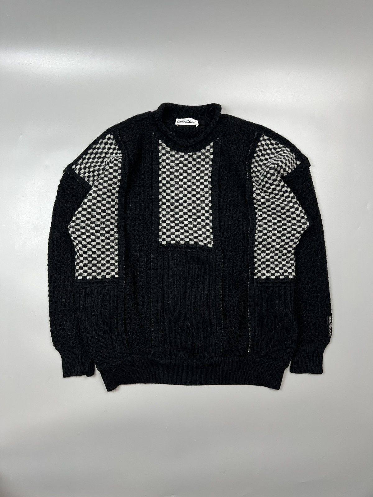 Carlo Colucci Carlo Colucci Mockneck Checkmate Pattern Sweater (Y0458) Size US L / EU 52-54 / 3 - 1 Thumbnail