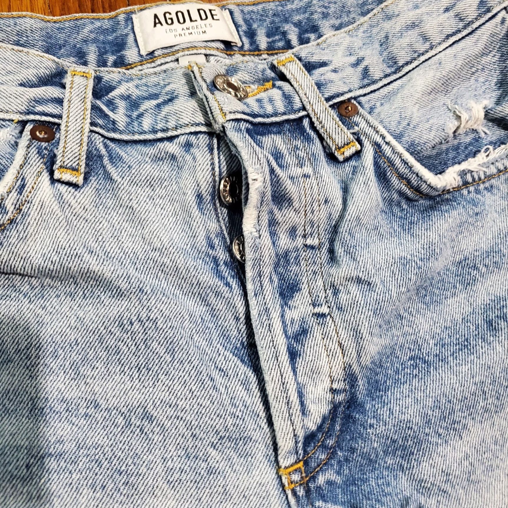 Agolde AGOLDE Parker Vintage Jean Shorts Women Size 24 Denim Cut Offs Frayed-Hem Size 42" / US 20 - 4 Thumbnail