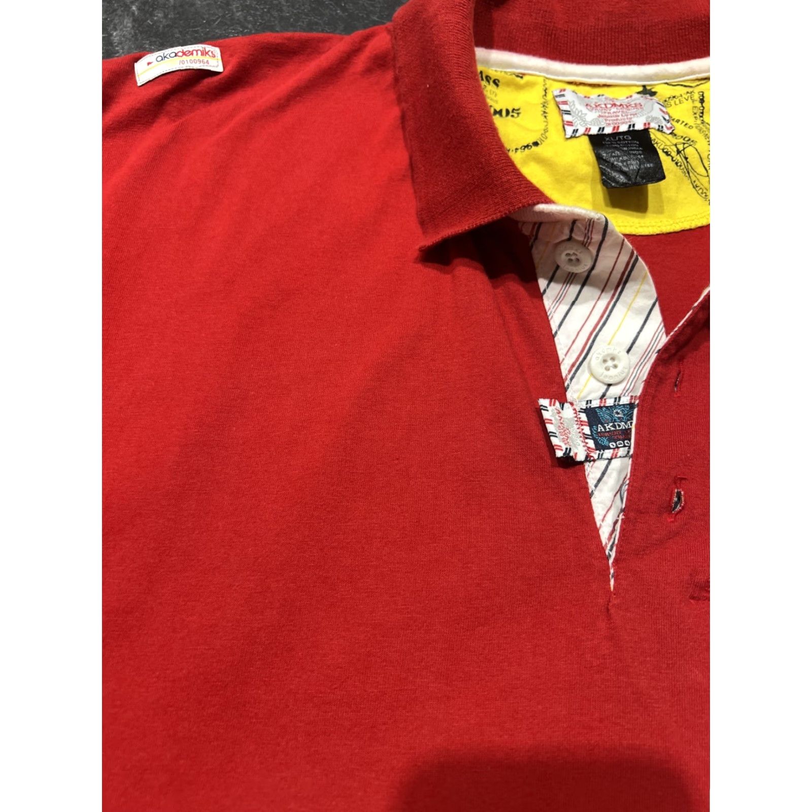 Vintage AKDMKS Men’s Polo Shirt Short Sleeve Travel XL Red Mens XL" Size US XL / EU 56 / 4 - 6 Thumbnail