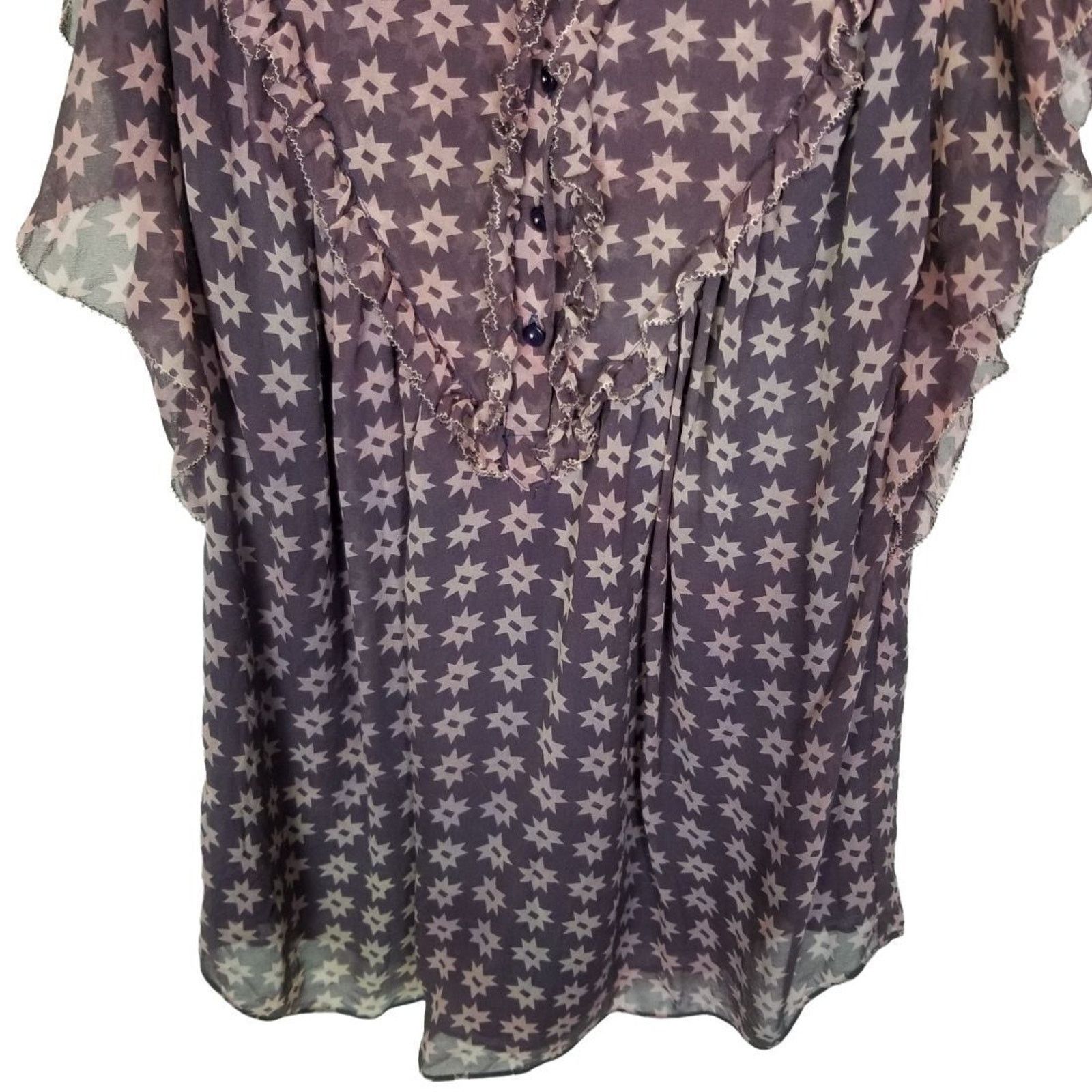 Diane von Furstenberg DVF Diane Von Furstenberg Celestial Silk Blouse Whimsigoth Size S / US 4 / IT 40 - 3 Thumbnail