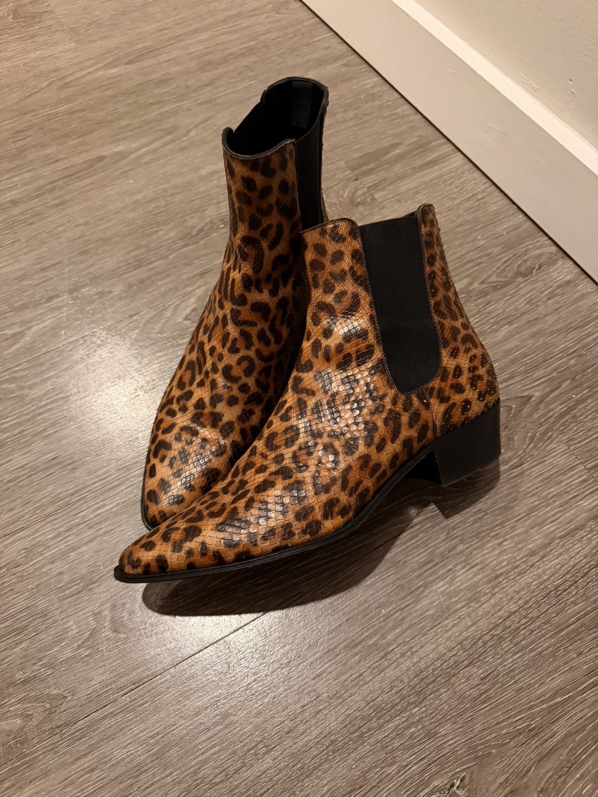 Celine Celine Python Leopard Print Jacno Chelsea Boot Hedi Slimane Size US 10 / EU 43 - 2 Thumbnail