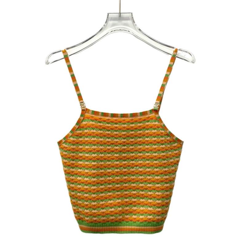 Chanel Chanel 24A color-blocked striped cashmere knitted suspende Size XXS / US 00 / IT 34 - 1 Thumbnail