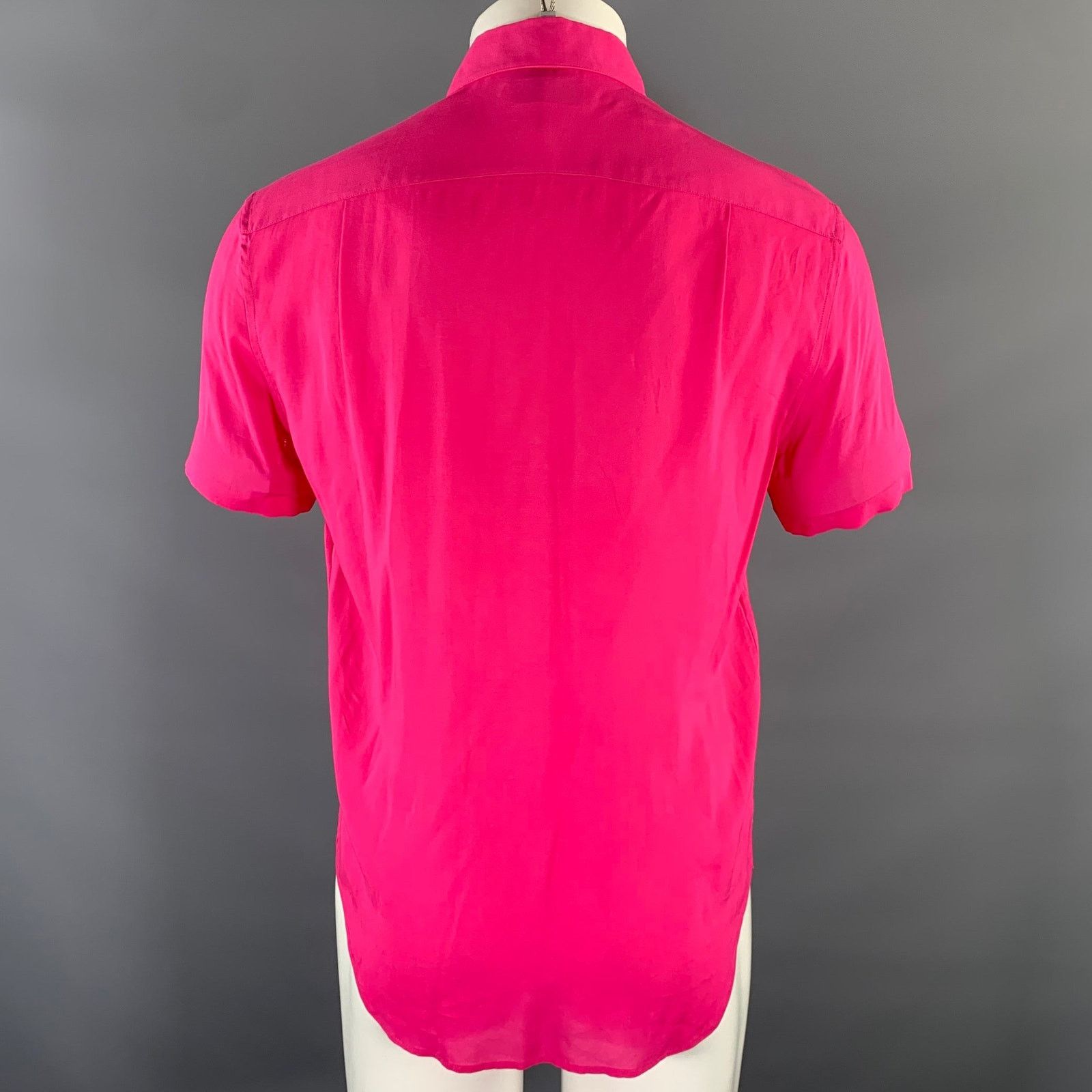 Saint Laurent Paris SAINT LAURENT Size S Pink Short Sleeve Shirt Size US S / EU 44-46 / 1 - 3 Thumbnail