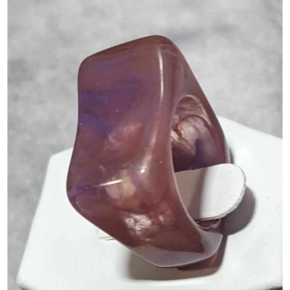 Other Chunky Abstract Pink And Purple Swirl Retro Statement Ring S Size ONE SIZE - 11 Thumbnail