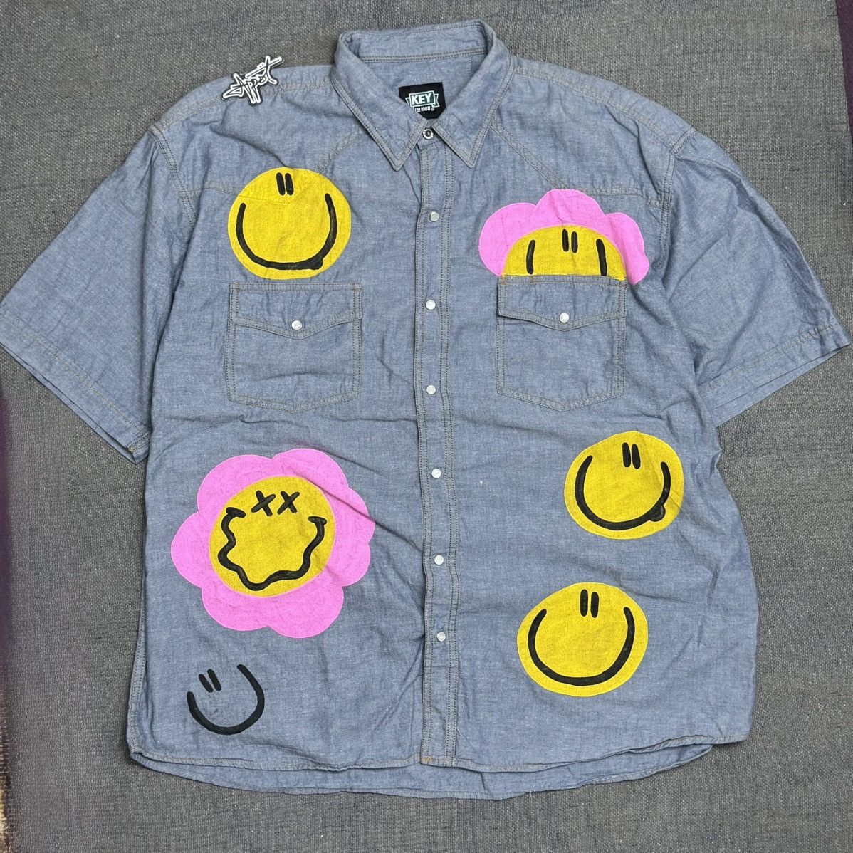 Designer × Vintage Shirt outer smile oil canvas art Size US XXL / EU 58 / 5 - 1 Thumbnail