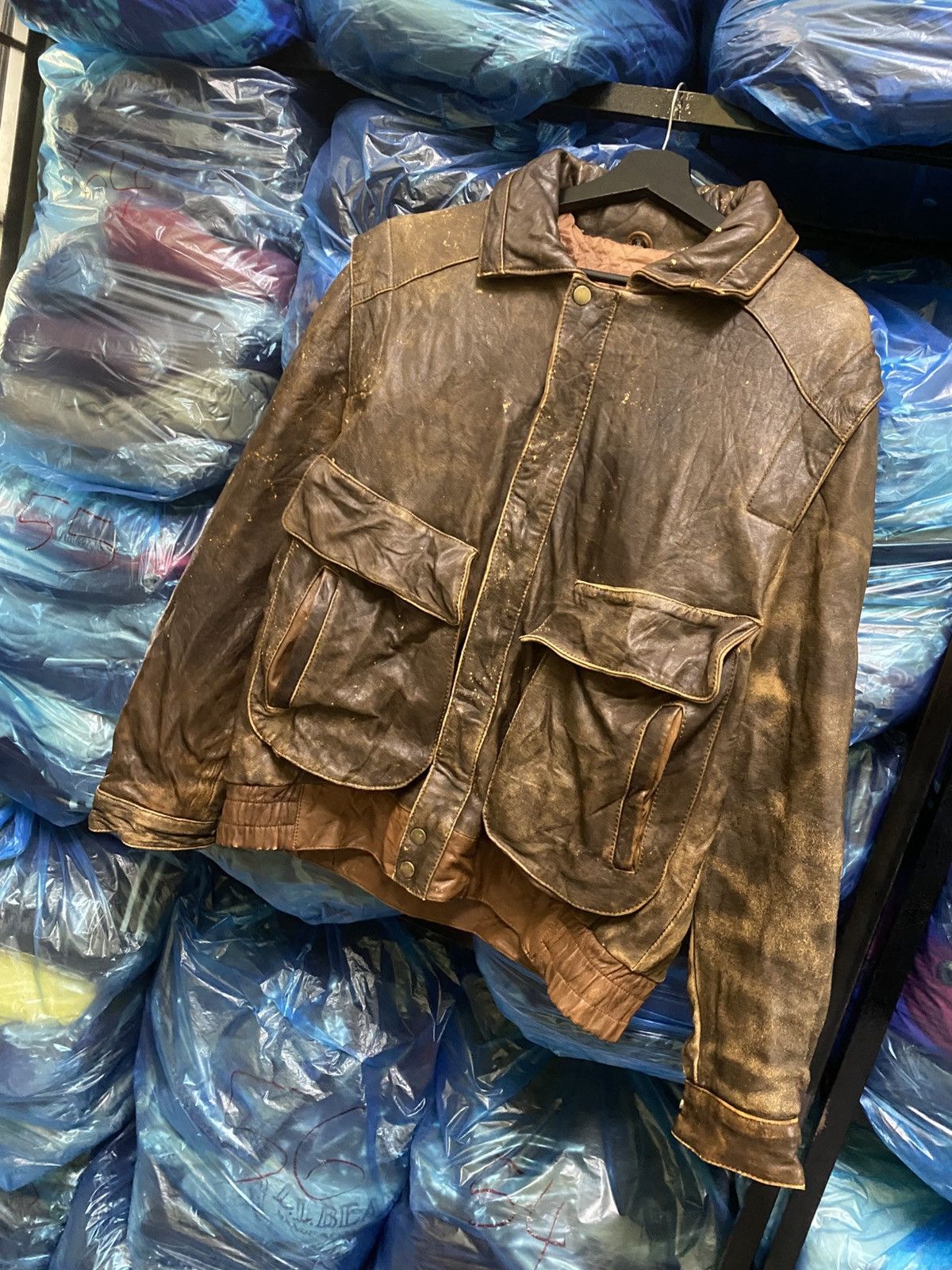 Other Vintage Distressed Brown Leather Jacket Large Front Pockets Size US M / EU 48-50 / 2 - 4 Thumbnail