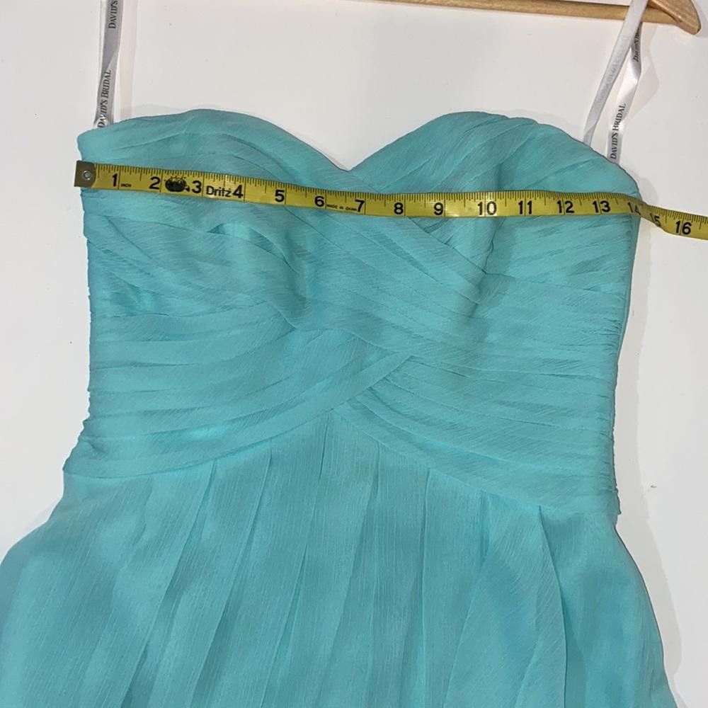 Designer David’s Bridal l Crinkle Chiffon Sweetheart Dress Size 2 Size XS / US 0-2 / IT 36-38 - 7 Thumbnail