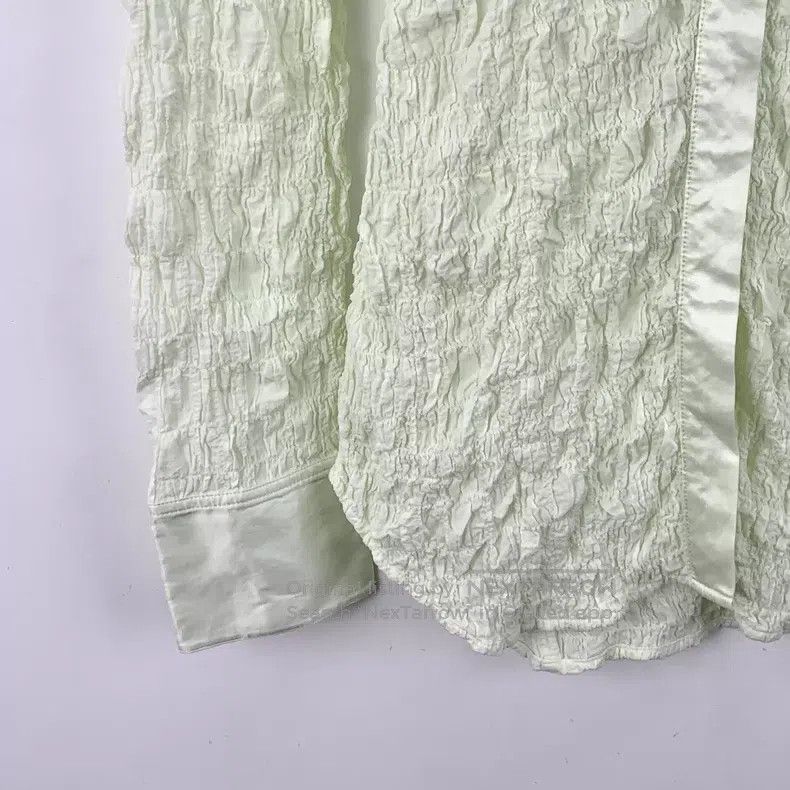 Acne Studios Acne Studios Light green pleated cotton collar single-brea Size XXS / US 00 / IT 34 - 4 Thumbnail