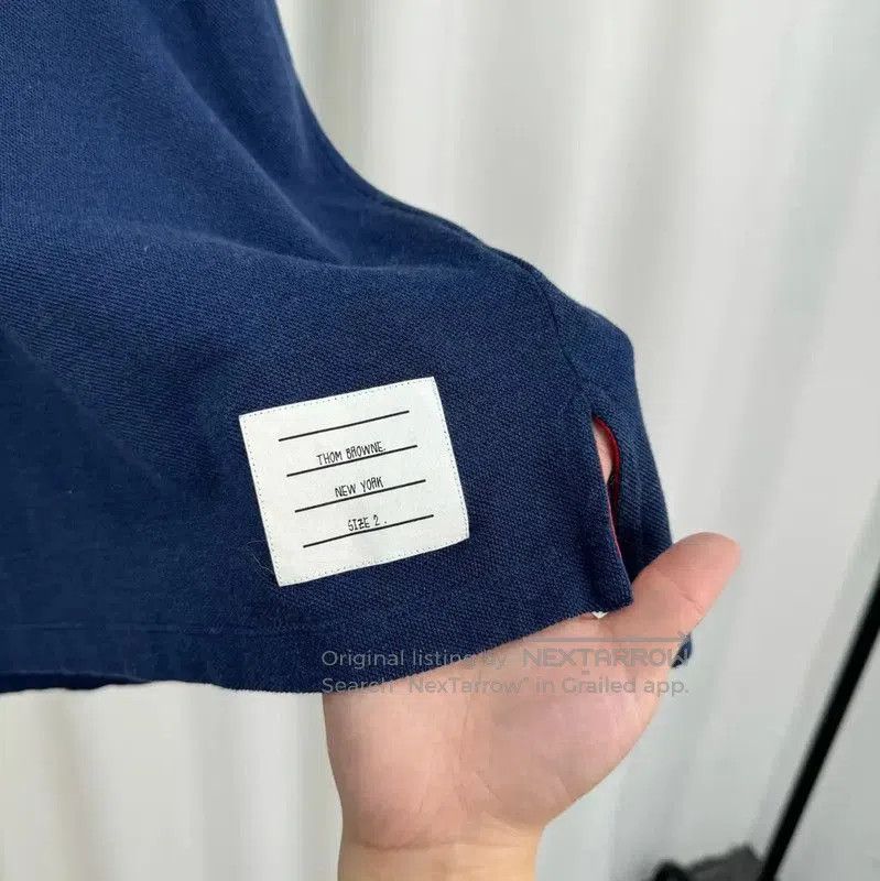Thom Browne Thom Browne Summer Blue Striped Logo Polo . Size US M / EU 48-50 / 2 - 5 Thumbnail