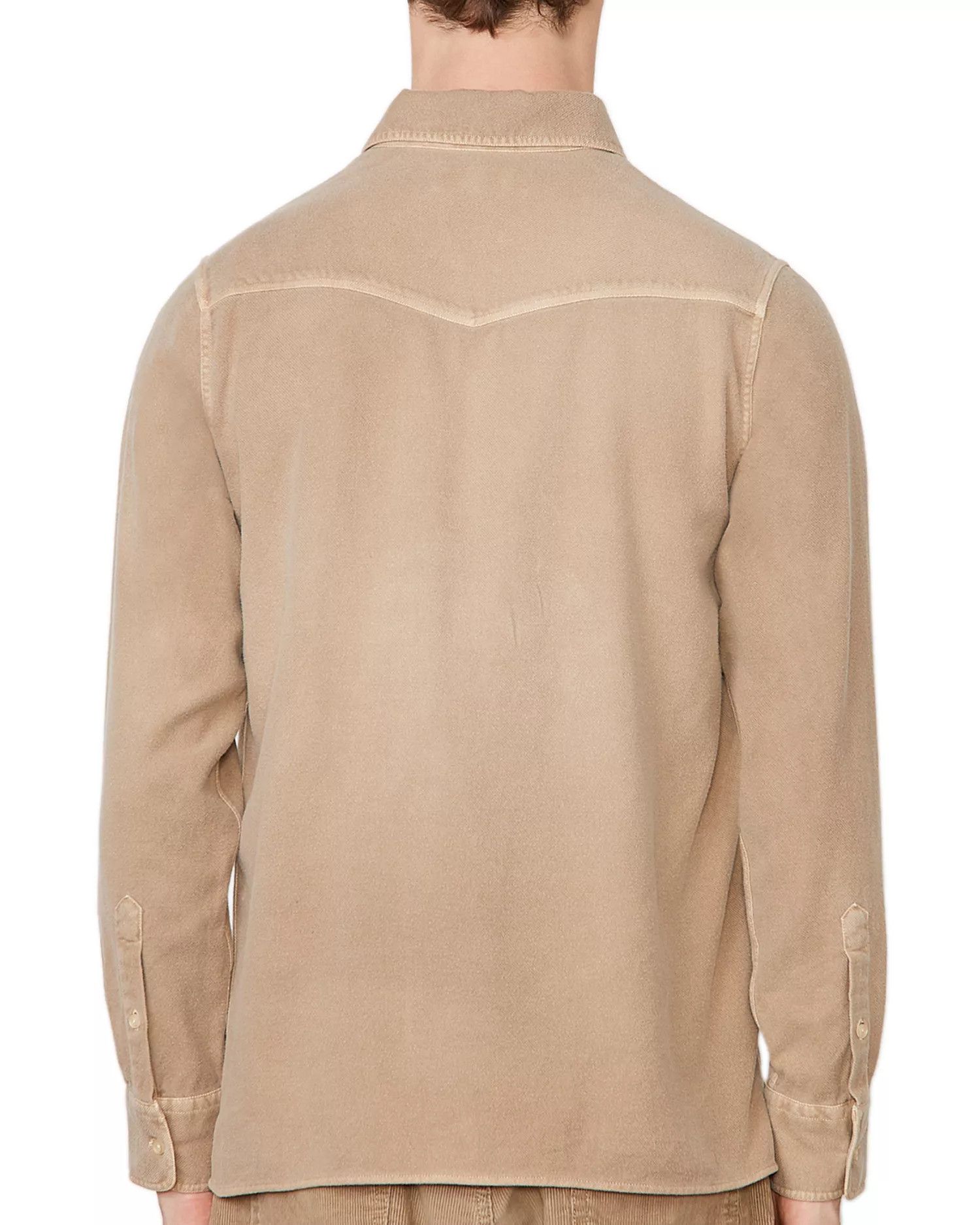 Officine Generale o1mle1025 Arsene Pigment Dye Brushed Cotton Shirt in Khaki Size US L / EU 52-54 / 3 - 2 Thumbnail