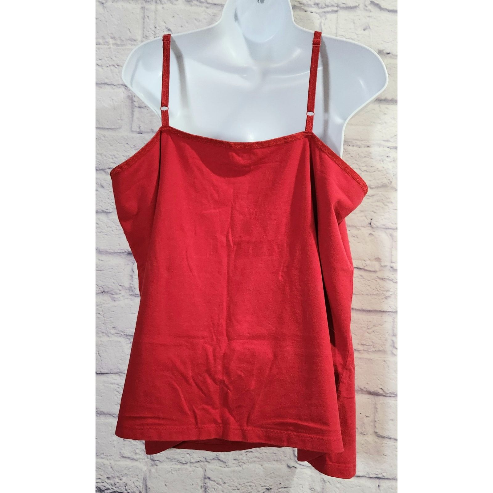 Other Lane Bryant Red Adjustable Spaghetti Strap Tank 18 20 Soft Size XXL / US 16-18 / IT 52-54 - 3 Thumbnail