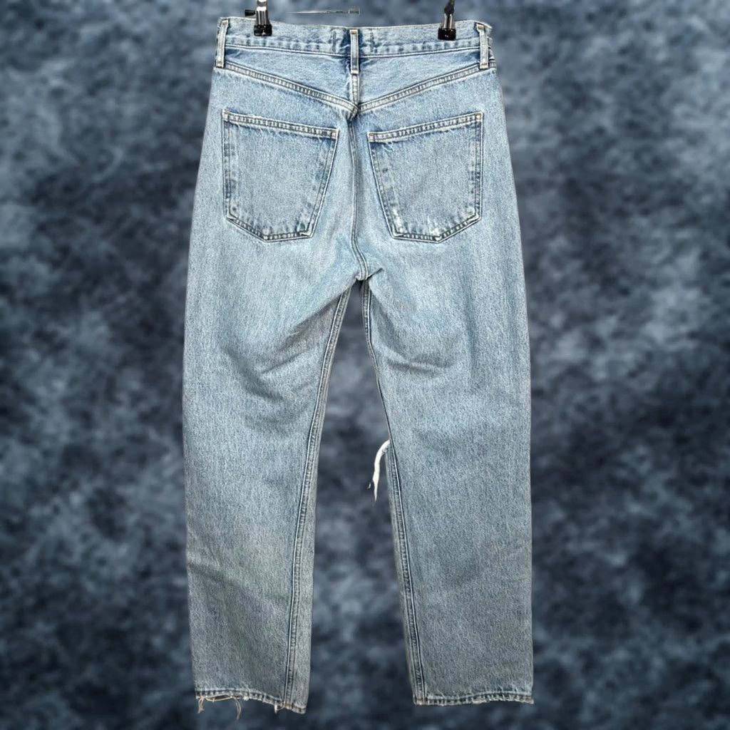 Agolde AGOLDE 90s High-Rise Distressed Light Wash Jeans Organic Cotton Womens Size 26 5-Pocket Blue Pants Straight Vintage: No Women Mens" Size 26" / US 2 / IT 38 - 1 Thumbnail