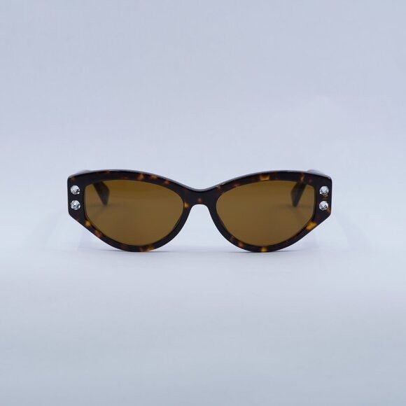 Moschino Moschino MOS109/S 0086 70 Sunglasses Havana Cat Eye Frame Size ONE SIZE - 4 Thumbnail