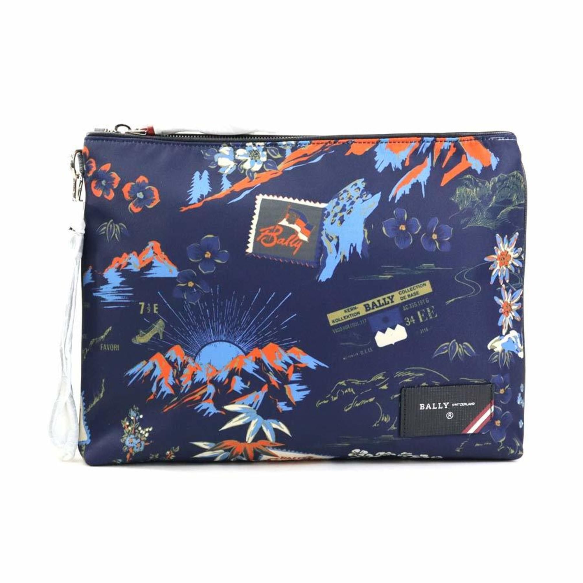 Bally BALLY Clutch bag, nylon, navy, for men and women, 56142g Size ONE SIZE - 1 Thumbnail