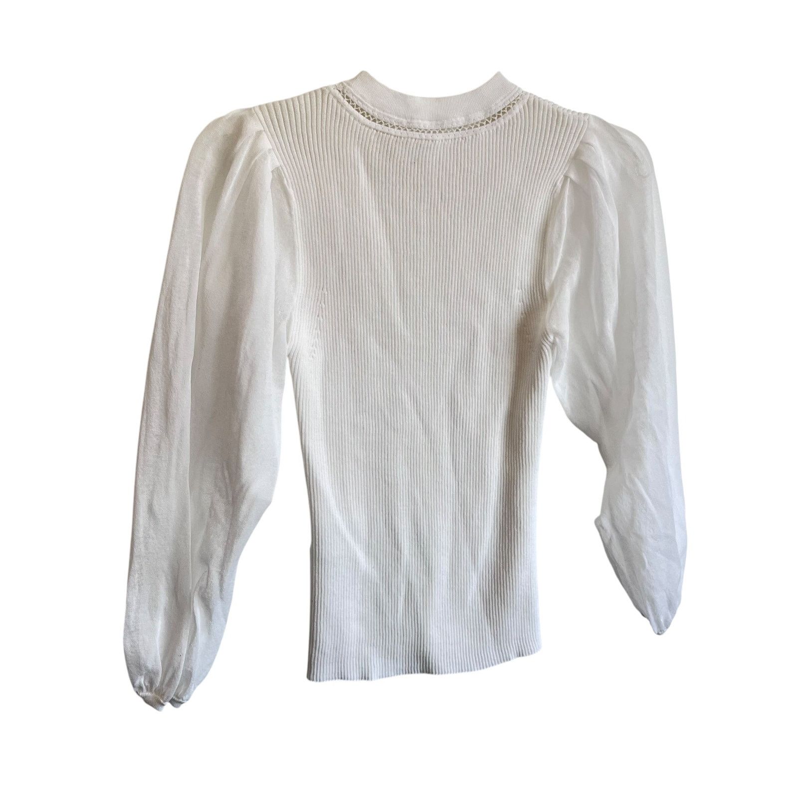 Jonathan Simkhai Jonathan Simkhai Veronica Ribbed Puff Sleeve Sweater Size XS / US 0-2 / IT 36-38 - 5 Thumbnail