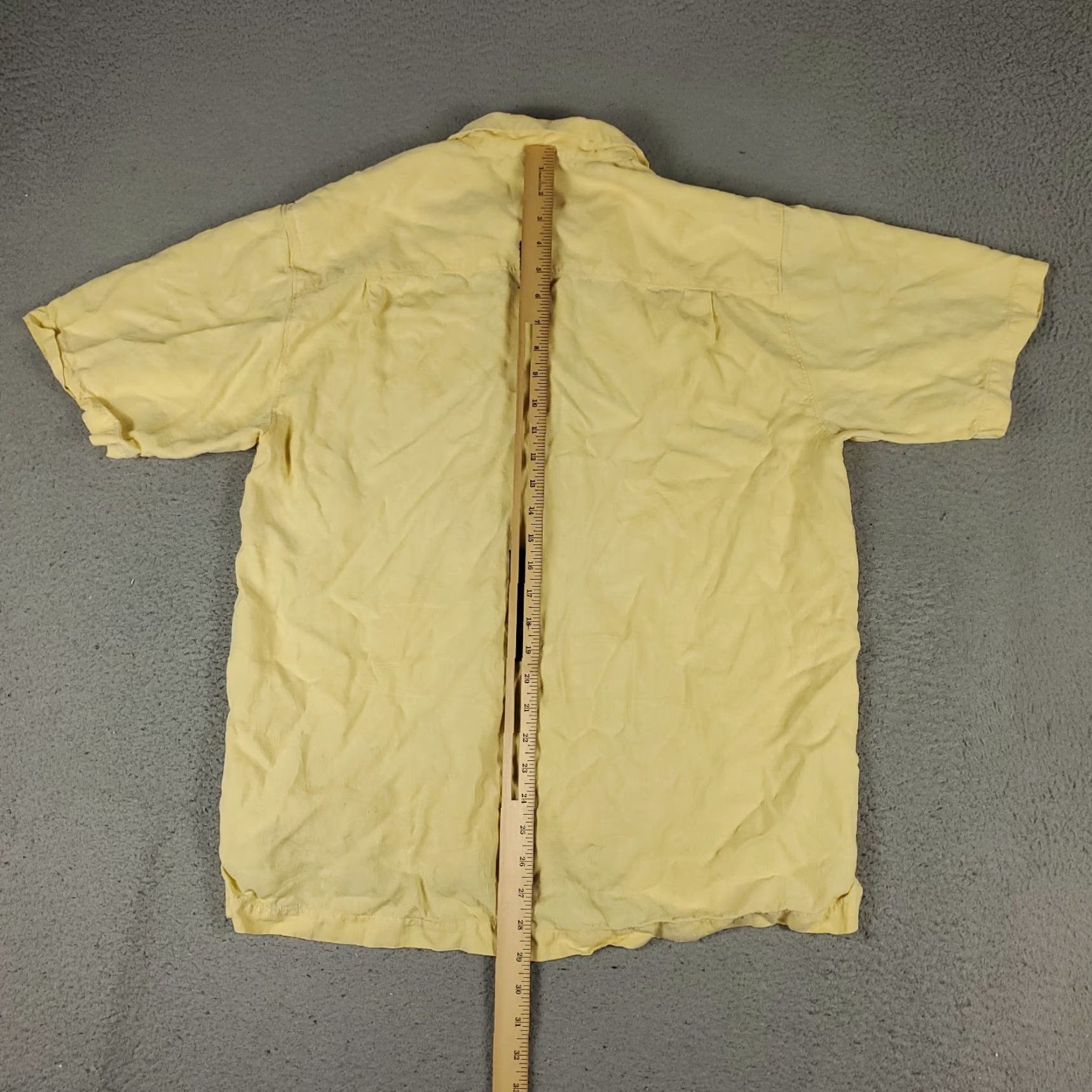Tommy Bahama Tommy Bahama Yellow Silk Hawaiian Shirt Mens Large Short Sleeve Button-Up Tropical Size US L / EU 52-54 / 3 - 4 Thumbnail