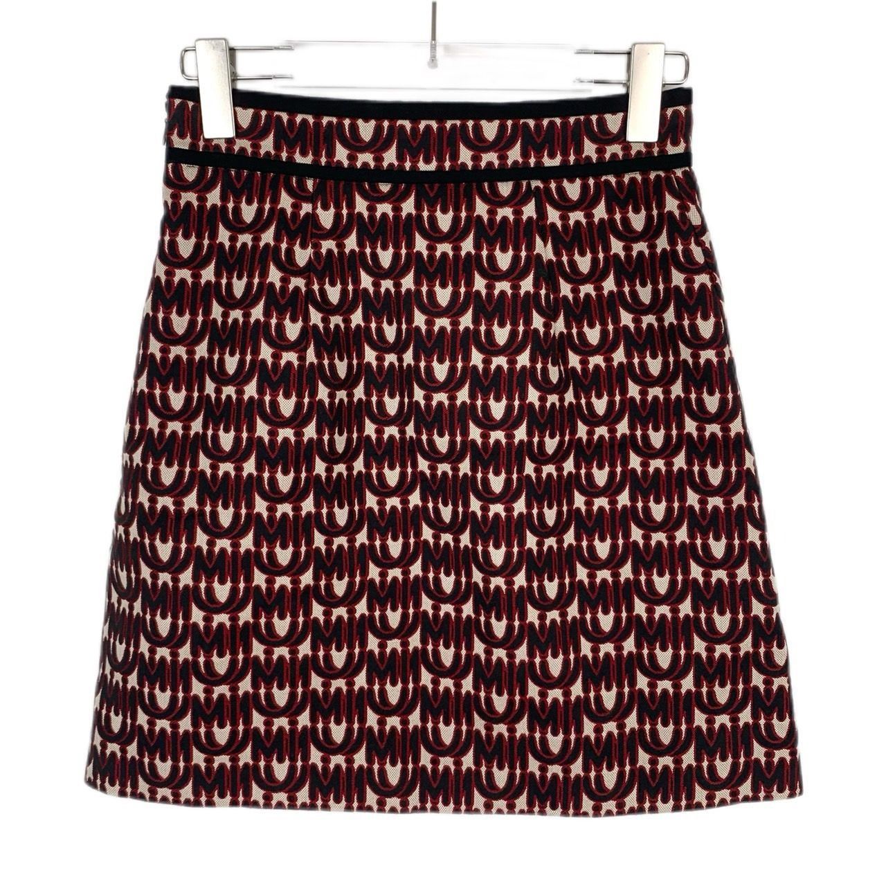 Miu Miu Miu Miu Logo-Print Cotton & Polyester Blend Mini Skirt Size Size 38" / US 16 / IT 52 - 2 Thumbnail