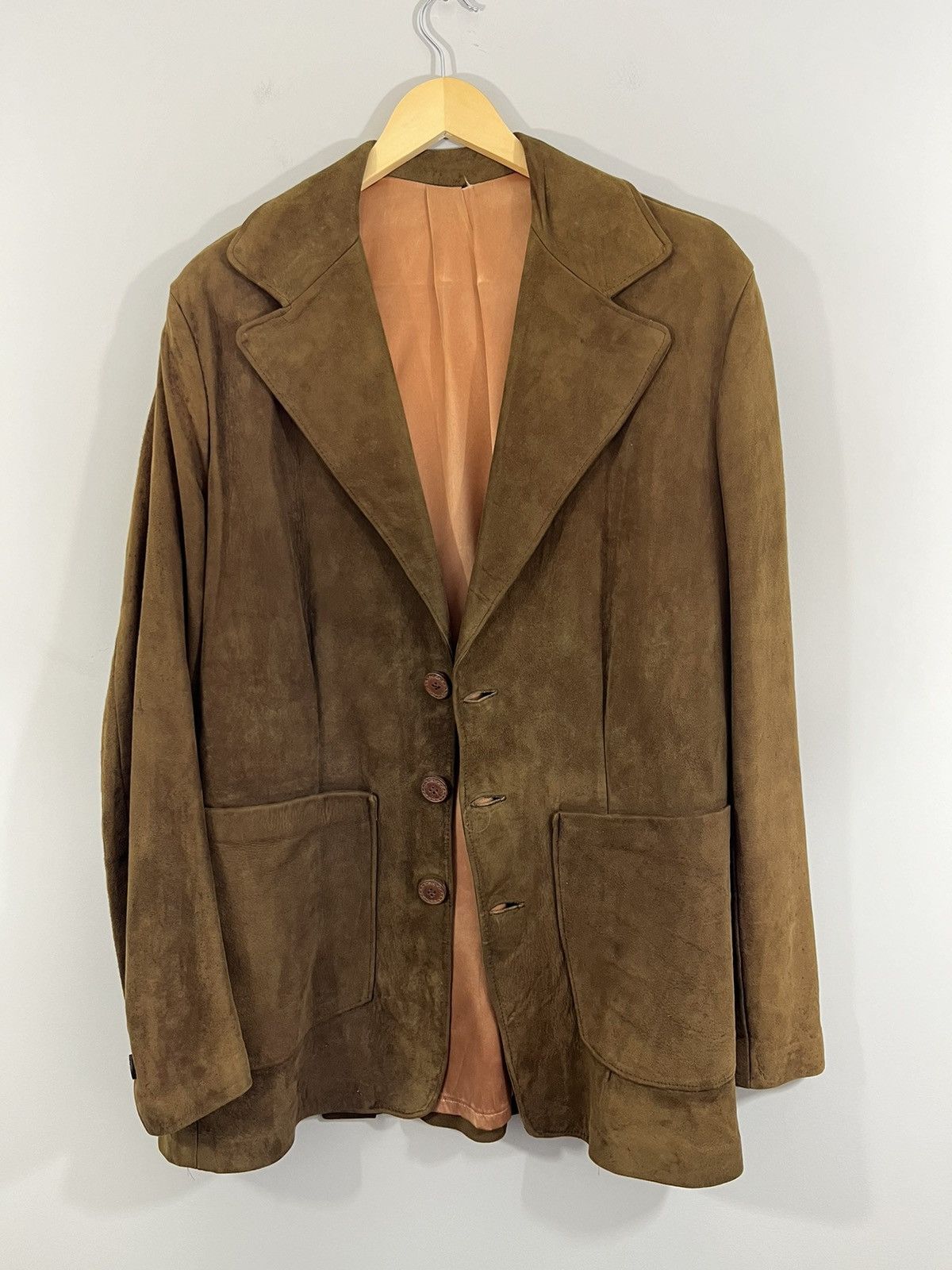 Vintage Suede 70s Western Cowboy Blazer Leather Jacket Size US L / EU 52-54 / 3 - 1 Thumbnail