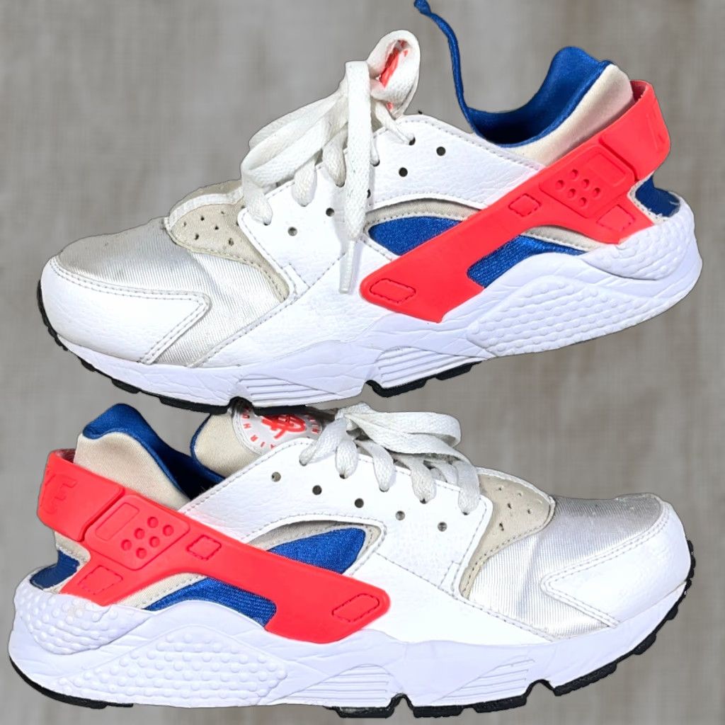 Nike Nike Air Huarache Ultramarine Mens Size 8 White Blue Orange 2017 318429-112 Sneaker Casual Activewear Footwear Size US 8 / EU 41 - 1 Thumbnail