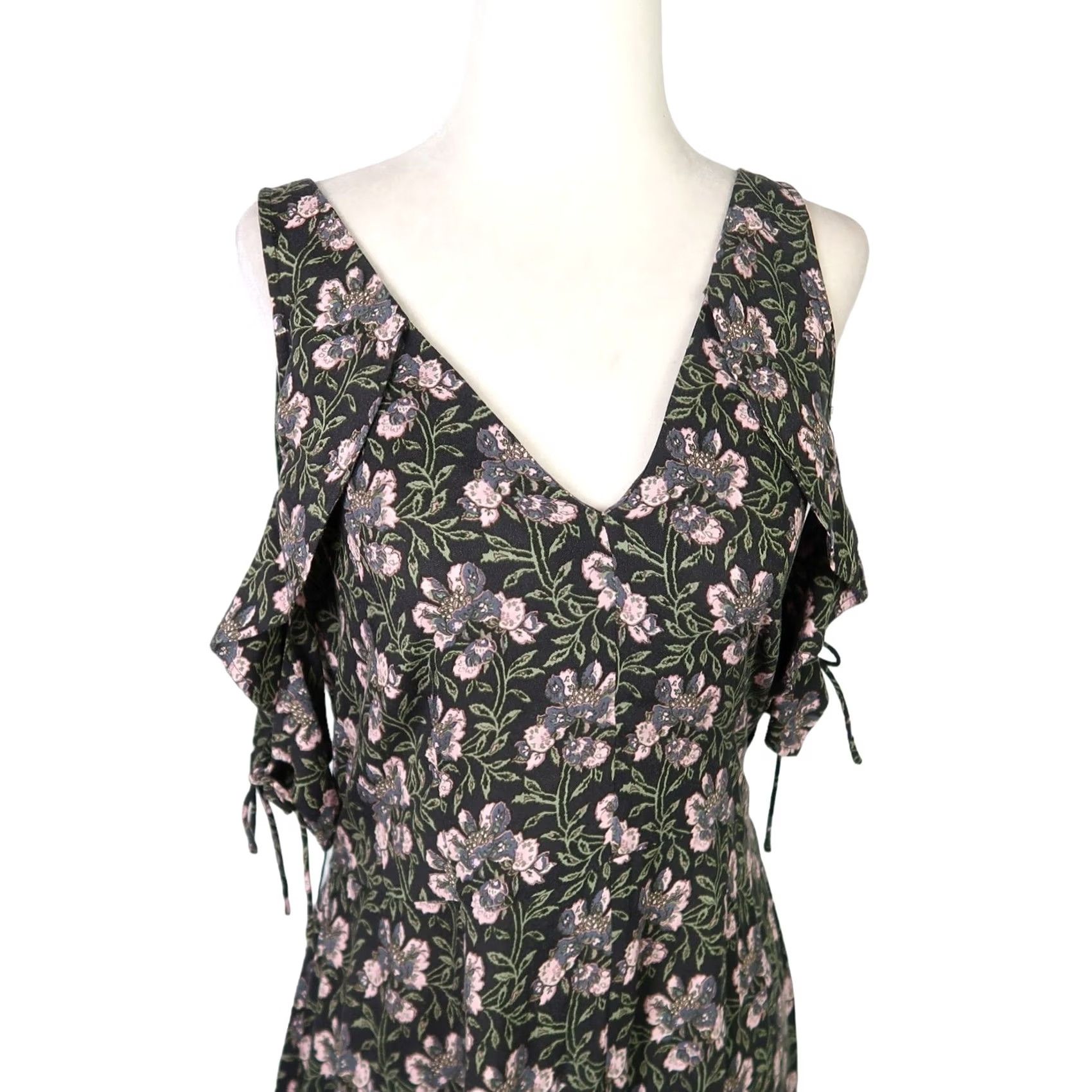 Paige VINTAGE Paige Lystra black floral print cold shoulder maxi dress? Size S / US 4 / IT 40 - 3 Thumbnail