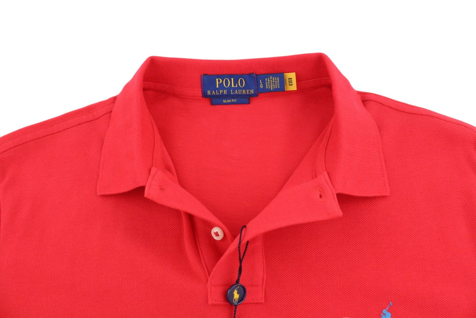 Polo Ralph Lauren SIM FIT L Red Short Sleeve Polo Neck Logo T-Shirt 84522 Size US L / EU 52-54 / 3 - 4 Thumbnail