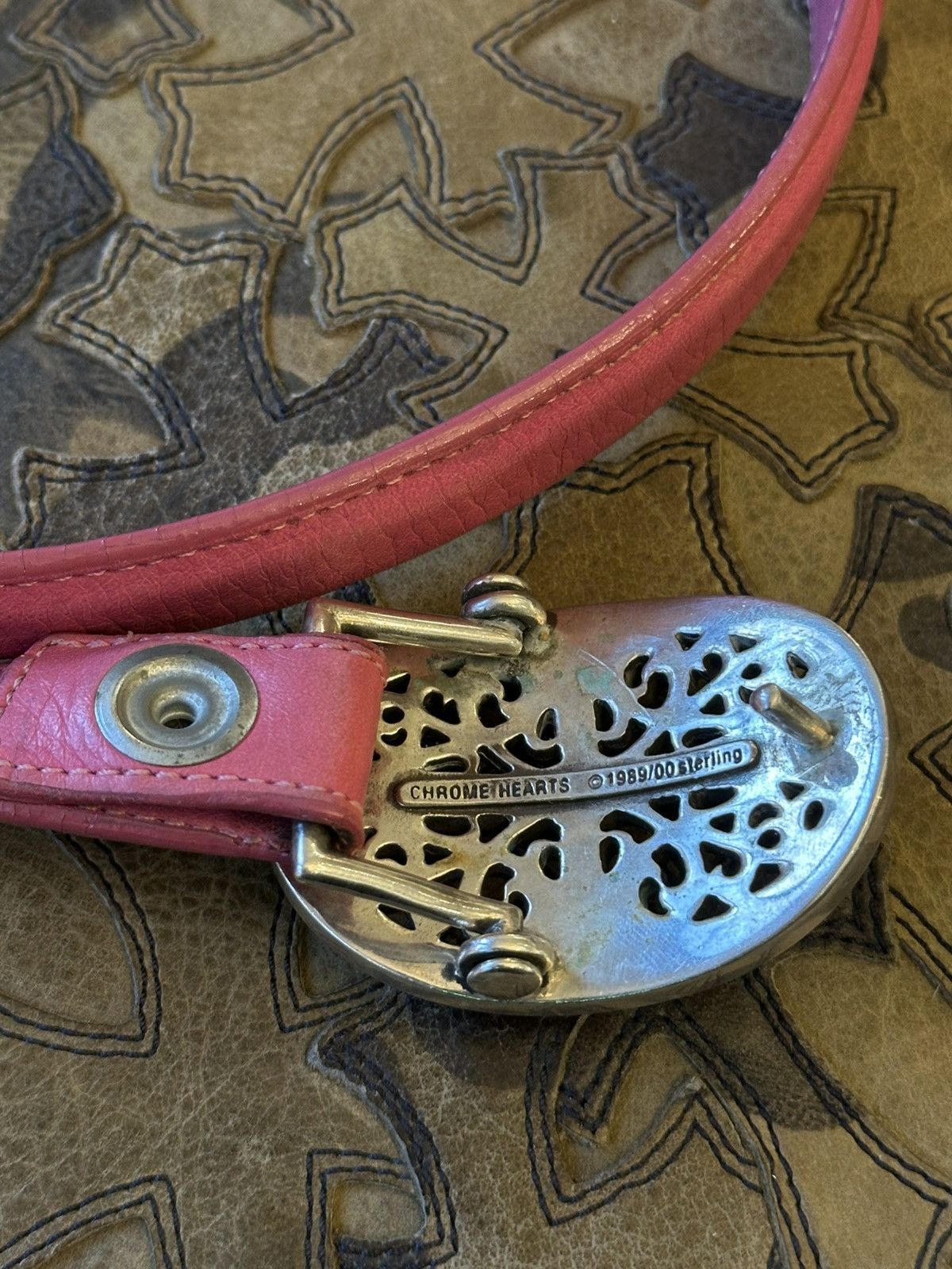 Chrome Hearts CHROME HEARTS MINI PINK OVAL BELT SZ 30 Size 30 - 3 Thumbnail