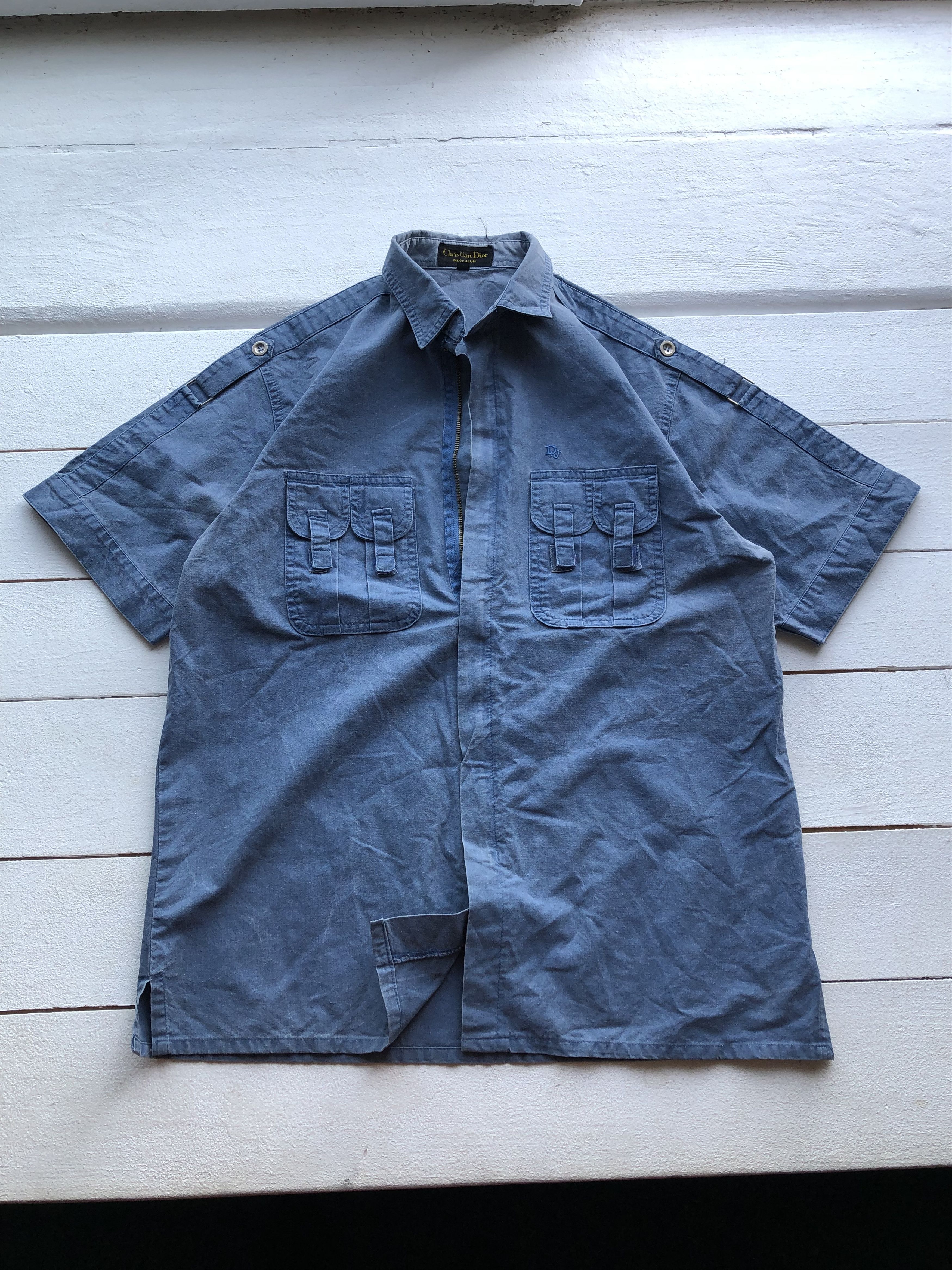 Christian Dior Monsieur 90s Christian Dior Monsieur Multipocket Stone Washed Shirt Size US L / EU 52-54 / 3 - 3 Thumbnail