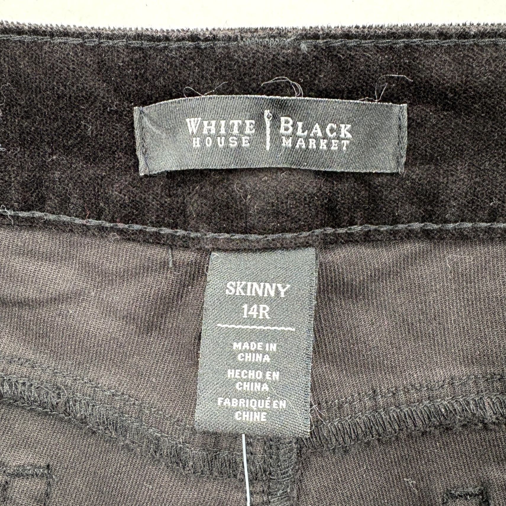 White House Black Market White House Black Market Skinny Pants Womens 14R Black Stretch Ankle Velvet Pants Women's 14R Black Velvet Ankle Zip Pockets Stretch Slim 30in Inseam Size 36" / US 14 / IT 50 - 4 Thumbnail